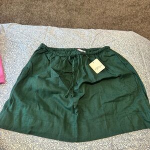 Free People Elegant Green Women's Linen Skirt